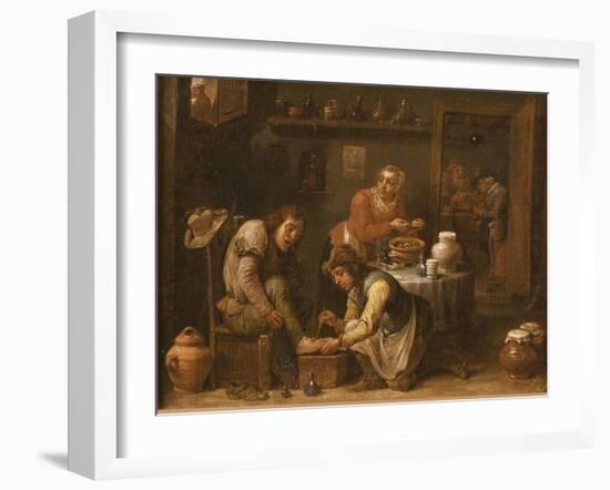 Cure Of A Wound-Léon Lhermitte-Framed Art Print