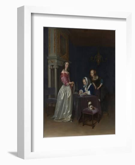 Curiosity, c.1660-62-Gerard ter Borch or Terborch-Framed Giclee Print