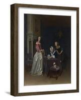 Curiosity, c.1660-62-Gerard ter Borch or Terborch-Framed Giclee Print