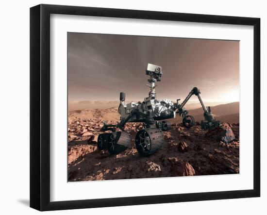 Curiosity Rover, Artwork-Detlev Van Ravenswaay-Framed Premium Photographic Print