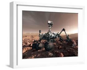 Curiosity Rover, Artwork-Detlev Van Ravenswaay-Framed Premium Photographic Print