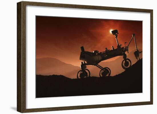 Curiosity the Mars Mountaineer-null-Framed Art Print