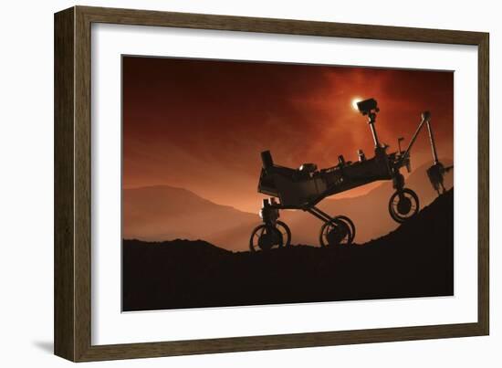 Curiosity the Mars Mountaineer-null-Framed Art Print