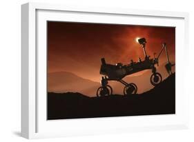 Curiosity the Mars Mountaineer-null-Framed Art Print
