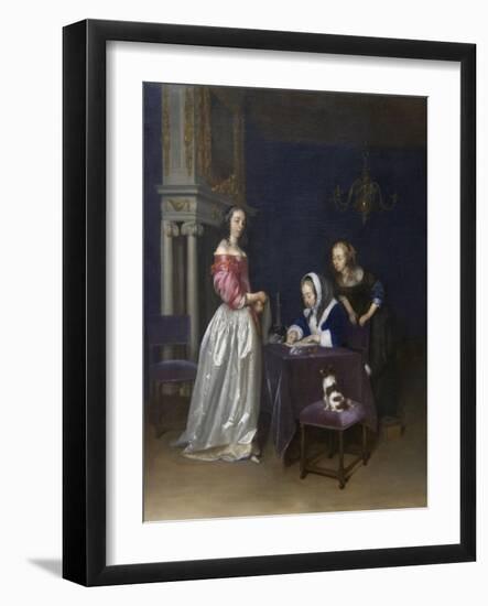 Curiosity-Gerard ter Borch-Framed Art Print