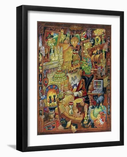 Curious Cat-Bill Bell-Framed Giclee Print