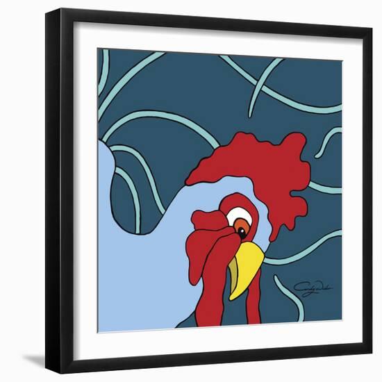 Curious Chicken-Cindy Wider-Framed Giclee Print