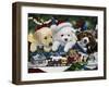 Curious Christmas Pups-Jenny Newland-Framed Giclee Print