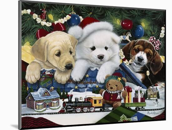 Curious Christmas Pups-Jenny Newland-Mounted Giclee Print