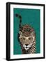 Curious green leopard-Sarah Manovski-Framed Giclee Print