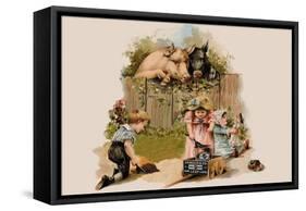 Curious Pigs-null-Framed Stretched Canvas