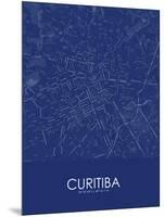 Curitiba, Brazil Blue Map-null-Mounted Poster