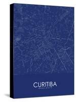 Curitiba, Brazil Blue Map-null-Stretched Canvas