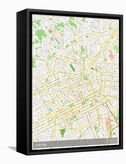 Curitiba, Brazil Map-null-Framed Stretched Canvas