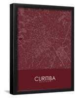 Curitiba, Brazil Red Map-null-Framed Poster