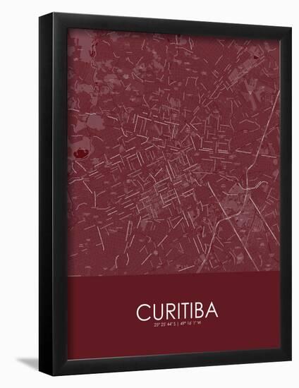 Curitiba, Brazil Red Map-null-Framed Poster