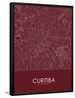 Curitiba, Brazil Red Map-null-Framed Poster