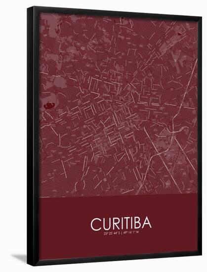 Curitiba, Brazil Red Map-null-Framed Poster