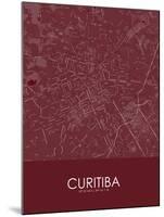 Curitiba, Brazil Red Map-null-Mounted Poster