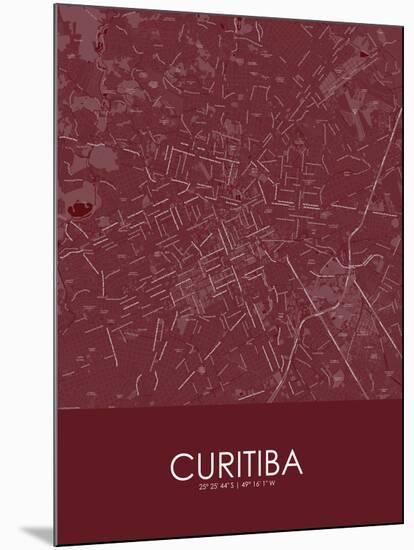 Curitiba, Brazil Red Map-null-Mounted Poster