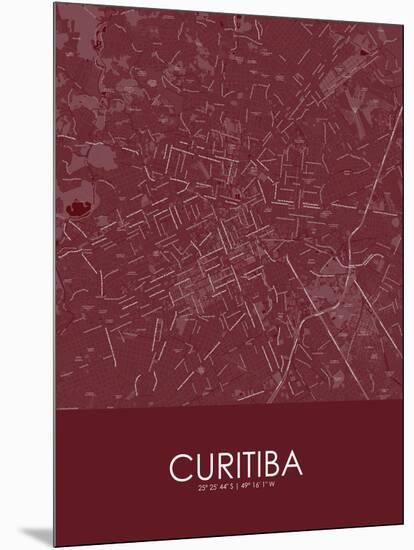 Curitiba, Brazil Red Map-null-Mounted Poster