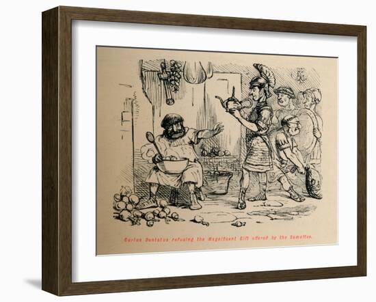 'Curius Dentatus refusing the Magnificent Gift offered by the Samnites', 1852-John Leech-Framed Giclee Print