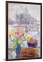 Curled Cat with Flowers-Timothy Easton-Framed Giclee Print