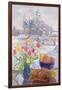 Curled Cat with Flowers-Timothy Easton-Framed Giclee Print