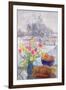 Curled Cat with Flowers-Timothy Easton-Framed Giclee Print