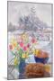 Curled Cat with Flowers-Timothy Easton-Mounted Giclee Print