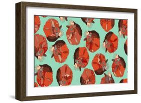 Curled Fox Polka Mint-Sharon Turner-Framed Art Print