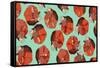 Curled Fox Polka Mint-Sharon Turner-Framed Stretched Canvas