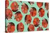 Curled Fox Polka Mint-Sharon Turner-Stretched Canvas