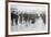 Curling in Central Park with Men Having Brooms at the Ready over the Ice.-null-Framed Premium Giclee Print