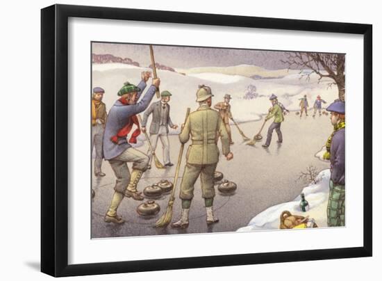 Curling in Scotland-Pat Nicolle-Framed Giclee Print