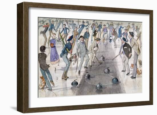 Curling Match on Duddingston Loch-Charles Altamont Doyle-Framed Giclee Print