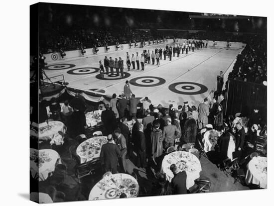 Curling Party Being Given before the Opening of First US Men's National Championships-null-Stretched Canvas