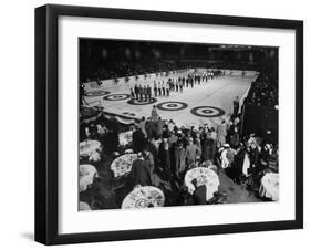 Curling Party Being Given before the Opening of First US Men's National Championships-null-Framed Photographic Print