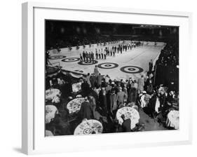 Curling Party Being Given before the Opening of First US Men's National Championships-null-Framed Photographic Print