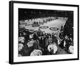 Curling Party Being Given before the Opening of First US Men's National Championships-null-Framed Photographic Print