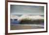 Curling wave on Pacific Ocean beach in evening light-Sheila Haddad-Framed Photographic Print