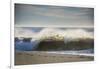 Curling wave on Pacific Ocean beach in evening light-Sheila Haddad-Framed Photographic Print