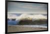 Curling wave on Pacific Ocean beach in evening light-Sheila Haddad-Framed Photographic Print