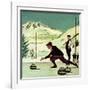 Curling-English School-Framed Giclee Print