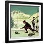 Curling-English School-Framed Giclee Print