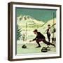 Curling-English School-Framed Giclee Print