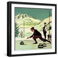 Curling-English School-Framed Giclee Print