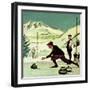 Curling-English School-Framed Giclee Print