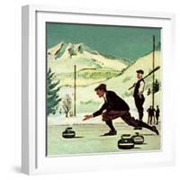 Curling-English School-Framed Giclee Print