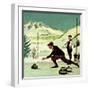 Curling-English School-Framed Giclee Print